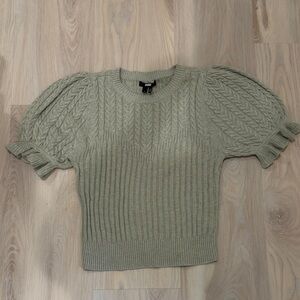 PAIGE Olive Green Puff Sleeve Sweater